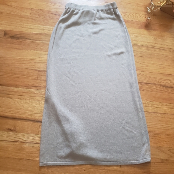 Phillipe Marques sz 12 sweater skirt set USA Made tan embellished sweater - Picture 8 of 12